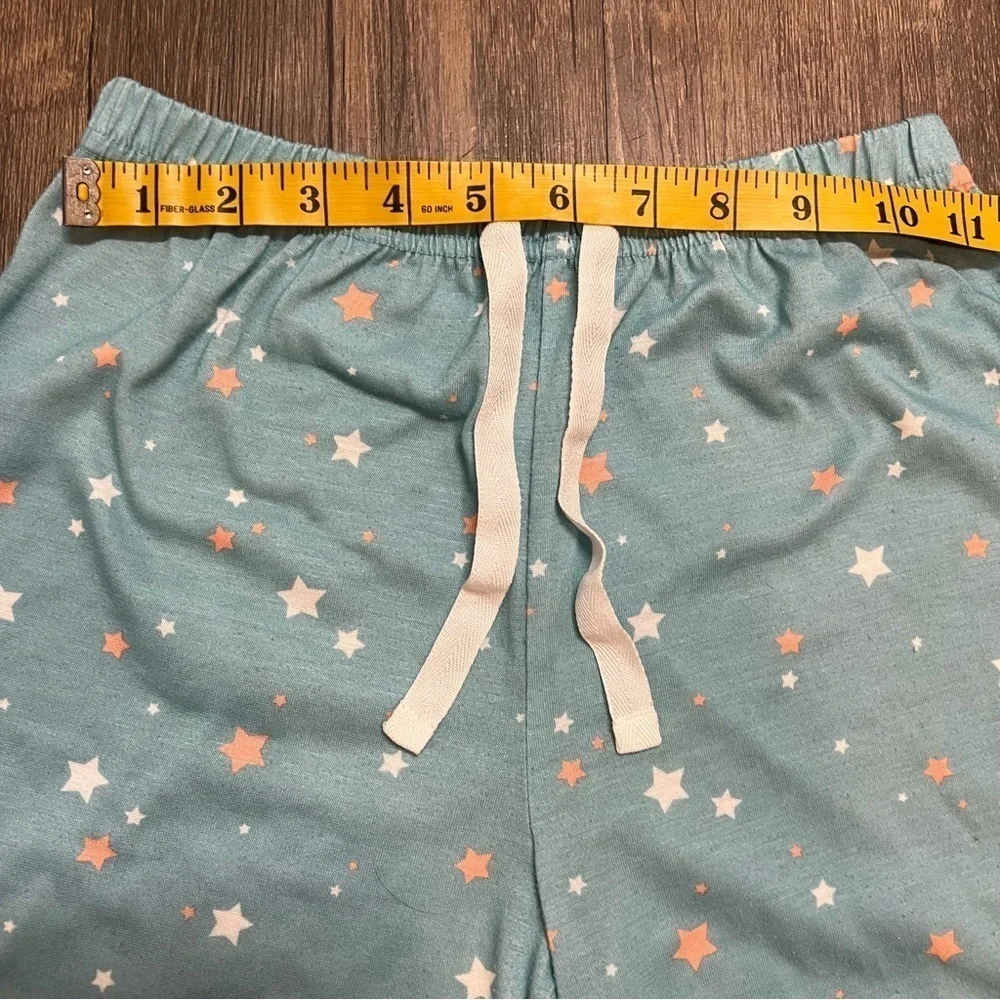 Girls Blue Stars Drawstring Button Pjs Size 10